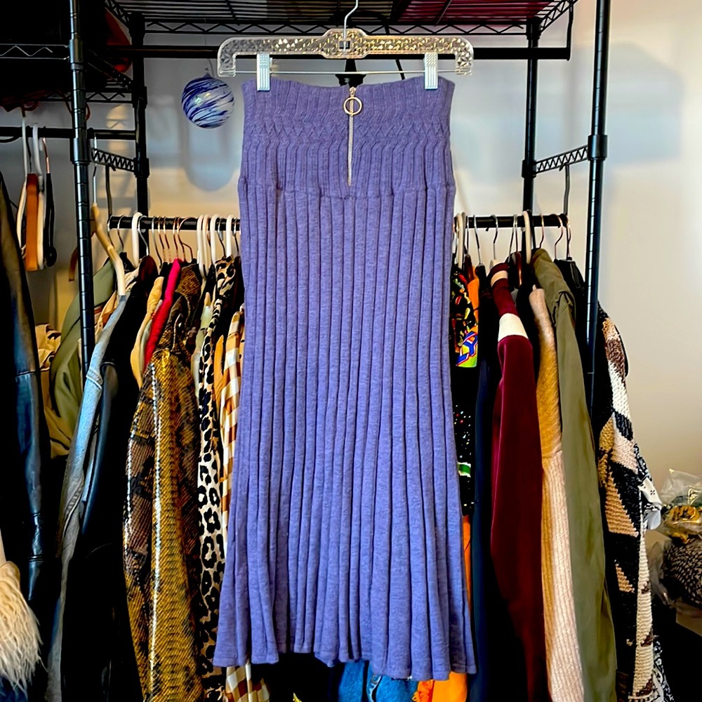 SNIDEL Purple Knit Midi Skirt